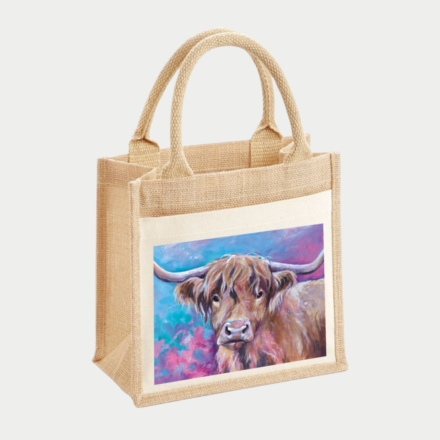 Jute Tote Bag - Scrumptious Cow