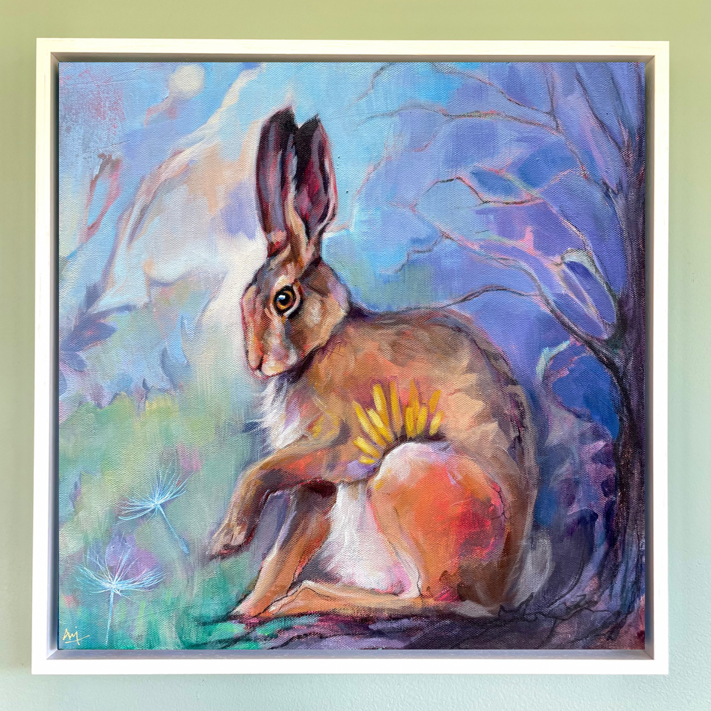 Repose - Framed Original Hare Painting