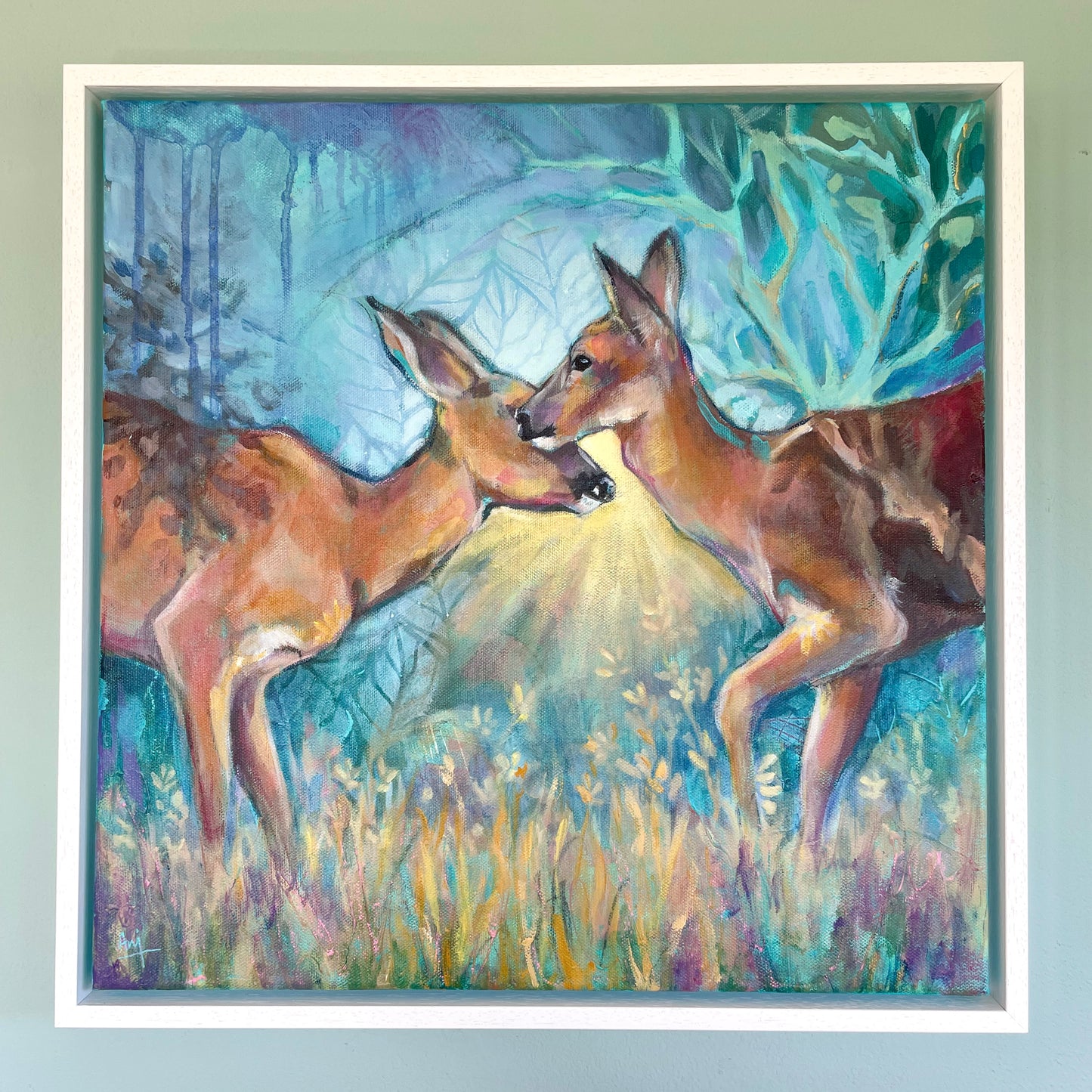 Renascence - Framed Original Deer Painting