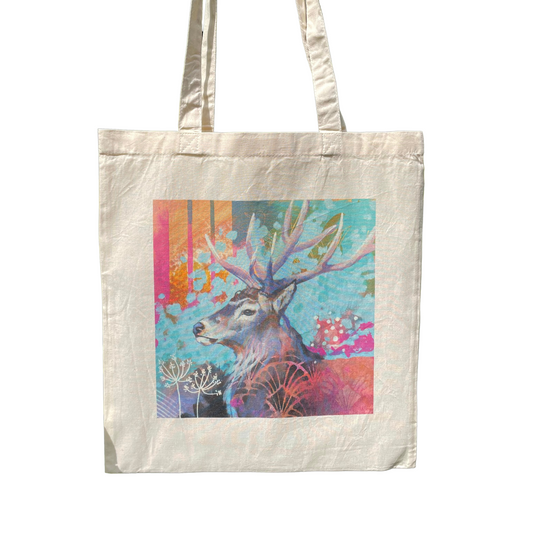 Stag (abstract) Cotton Tote Bag