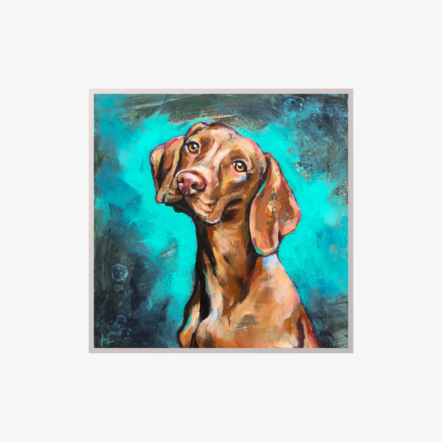 Mounted Mini Print - Vizsla