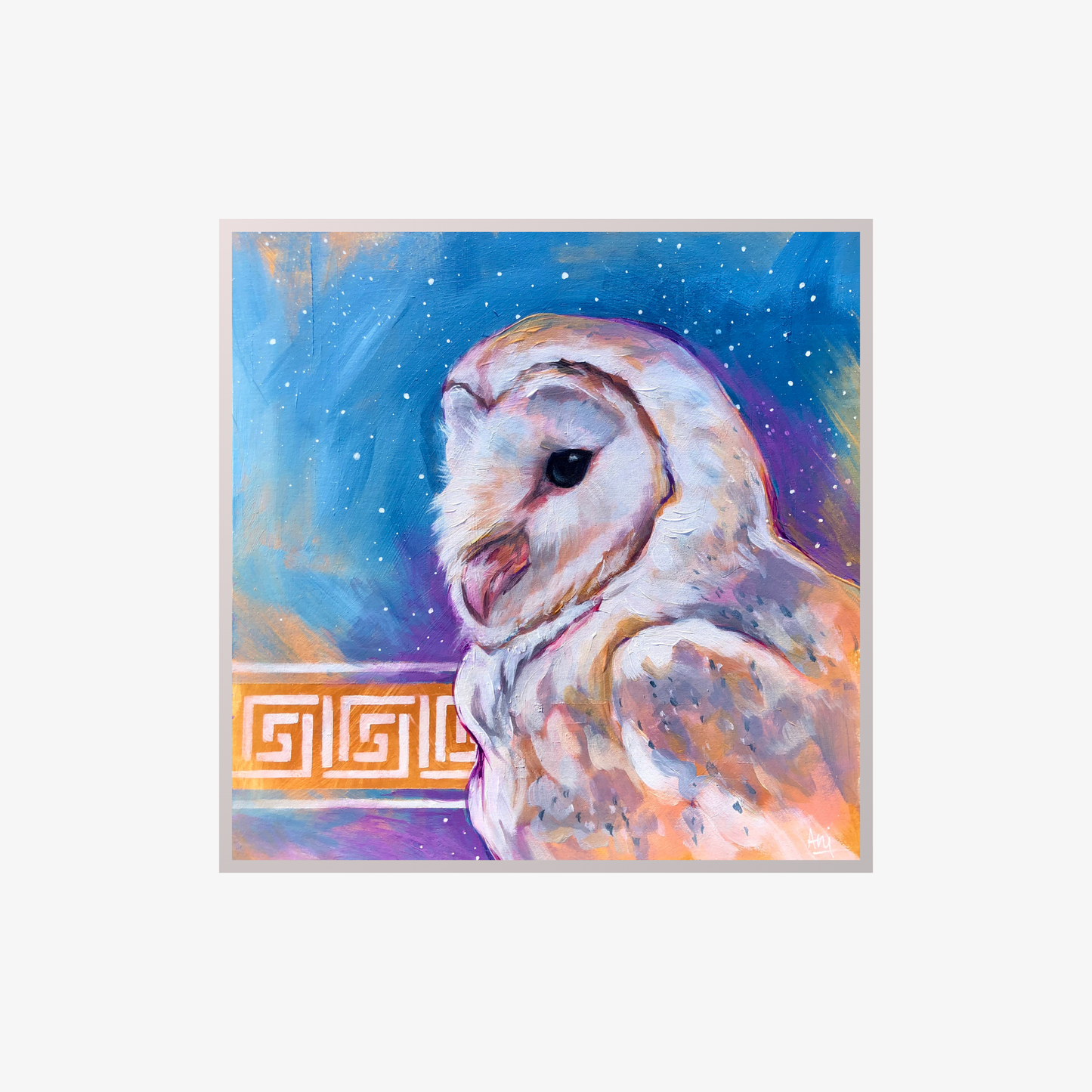 Mounted Mini Print - Athena Barn Owl