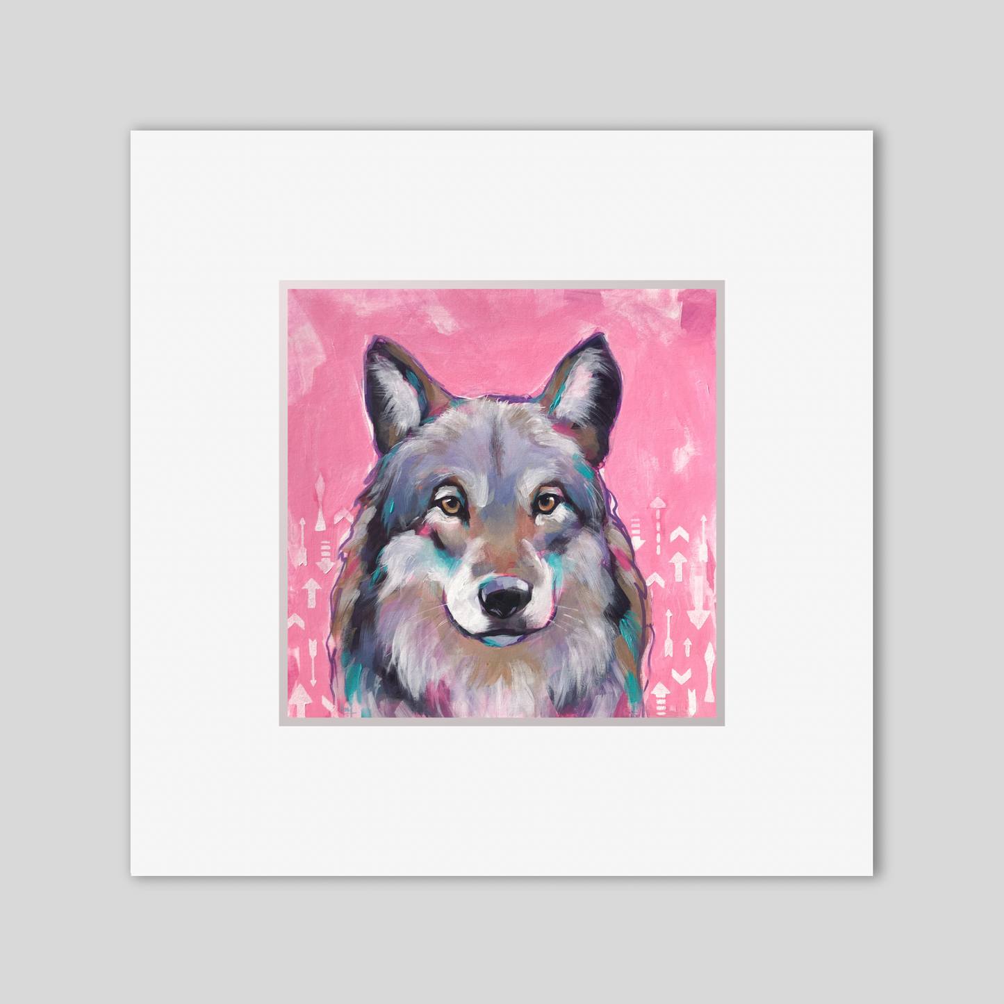 Mounted Mini Print - Skadi Wolf