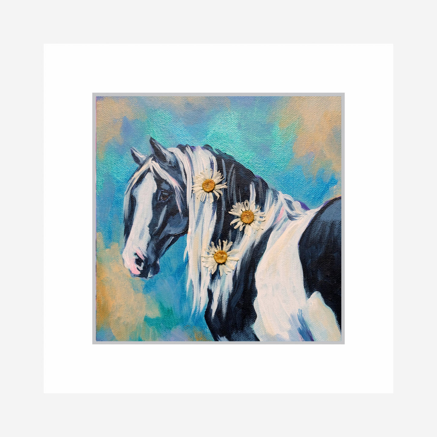 Daisy - Hand Embellished Horse Print