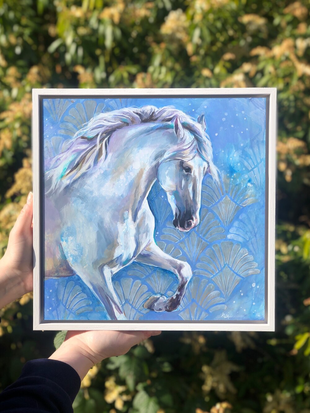 Poseidon - Framed Original Horse Painting