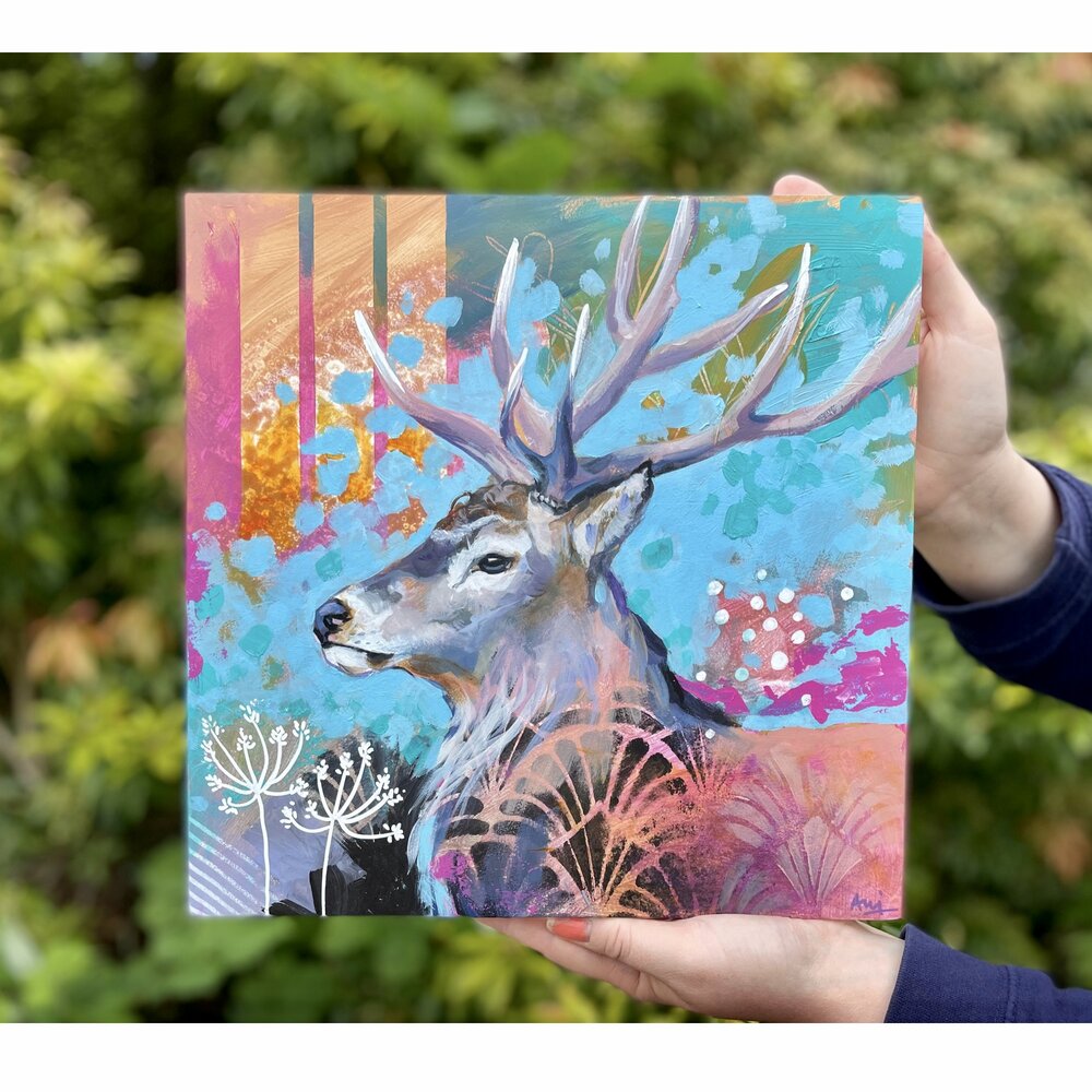 Euphoria - Original Red Stag Painting