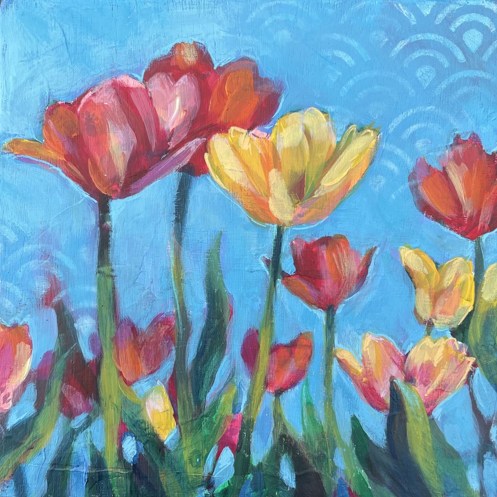 Cheery Tulips - Original Floral Painting