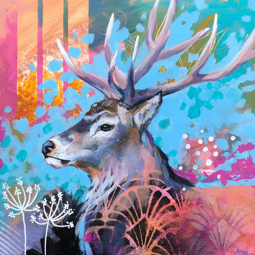 Euphoria - Original Red Stag Painting