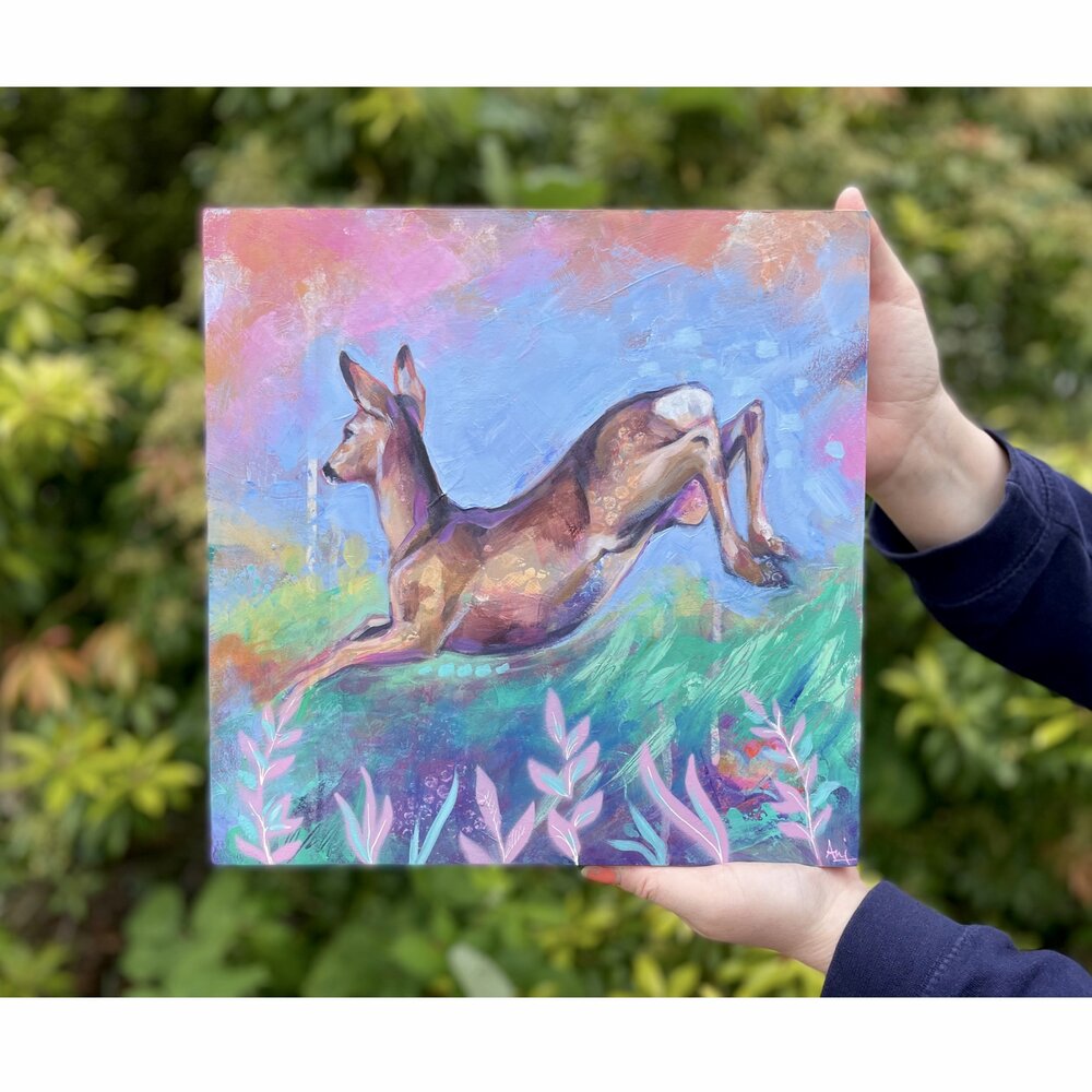 Springtime - Original Roe Deer Painting