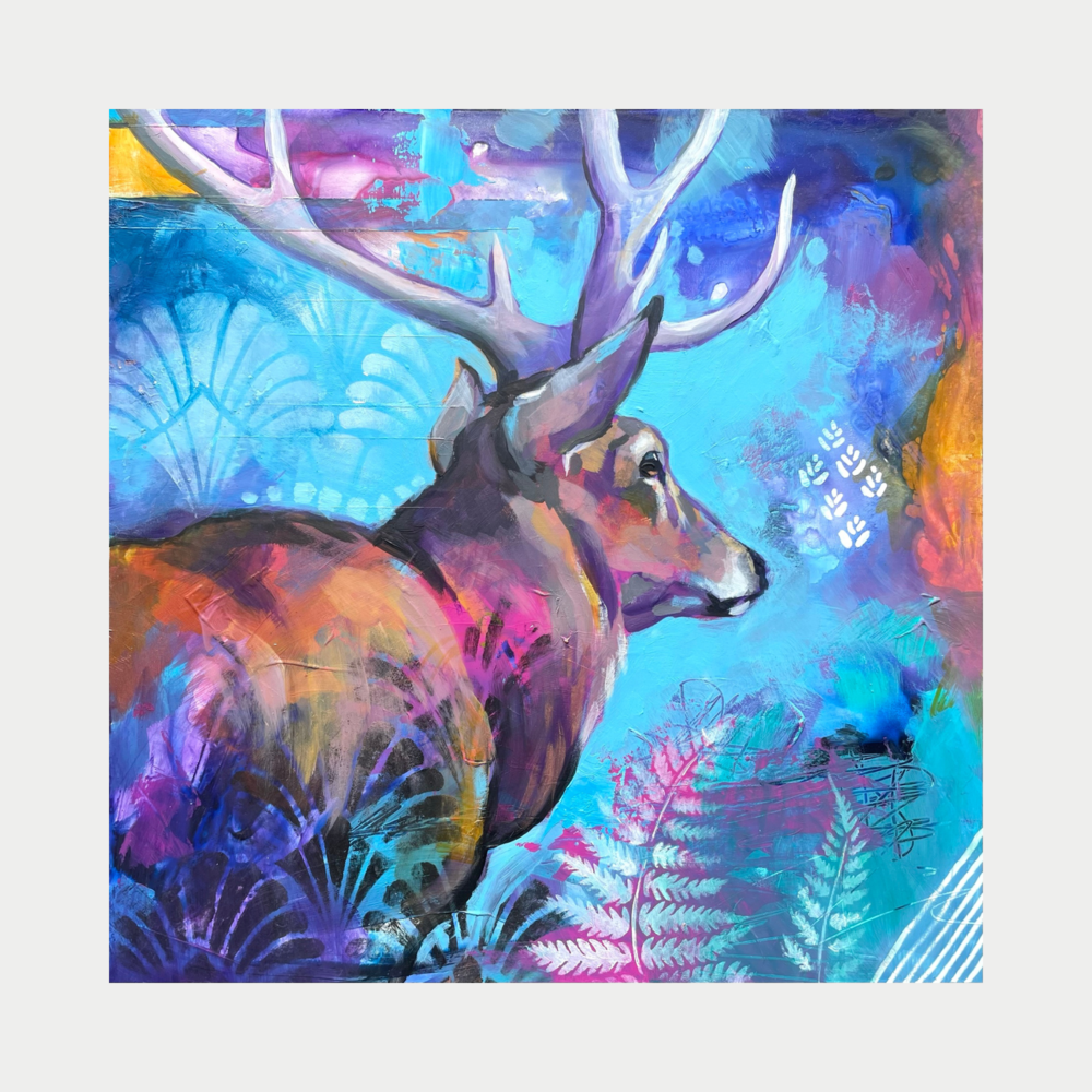 Pensive - Original Stag Painting
