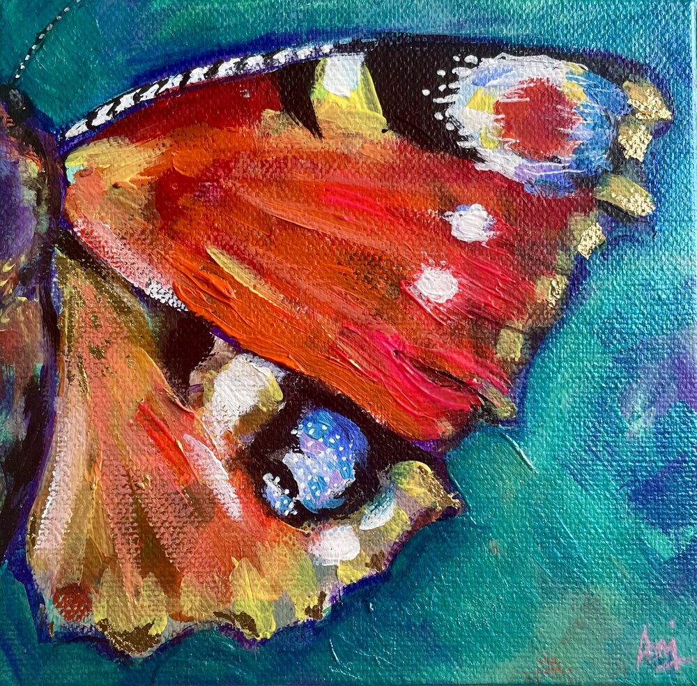 Fragmented ll - Framed Original Butterfly Painting
