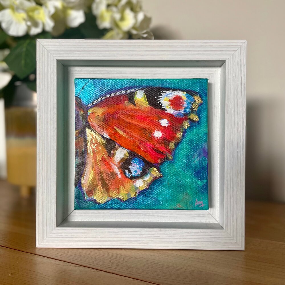 Fragmented ll - Framed Original Butterfly Painting