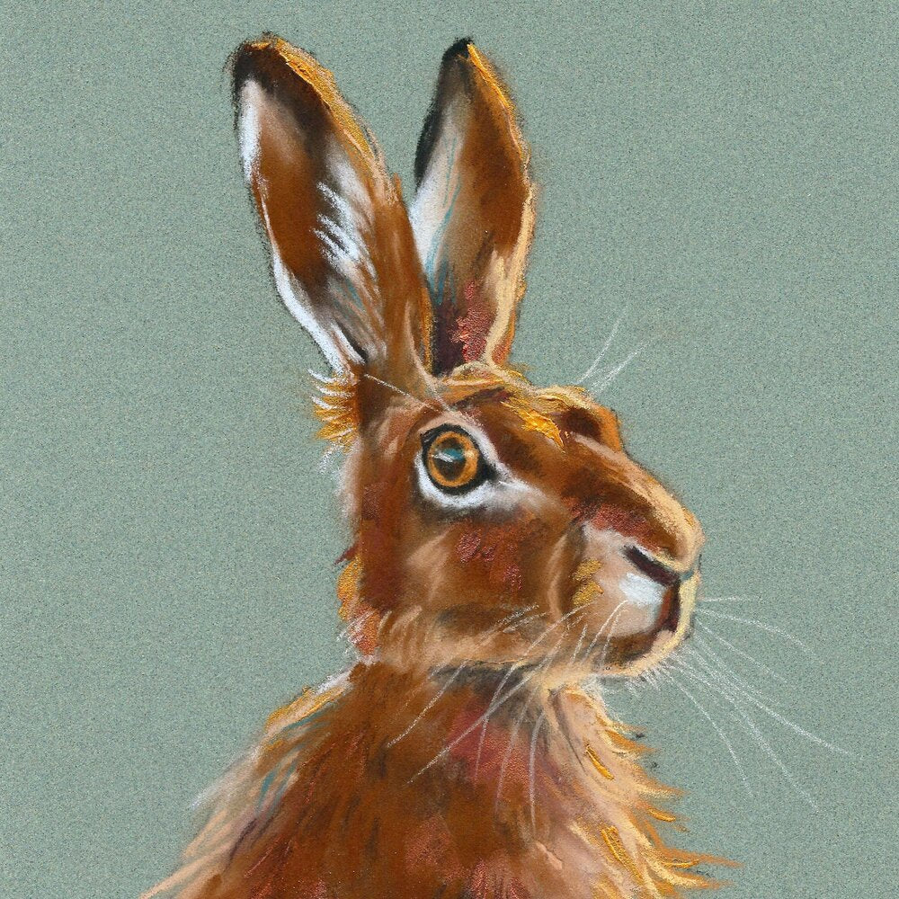 Wide Eyed Wonder - Hand Embellished Hare Print *LAST ONE*