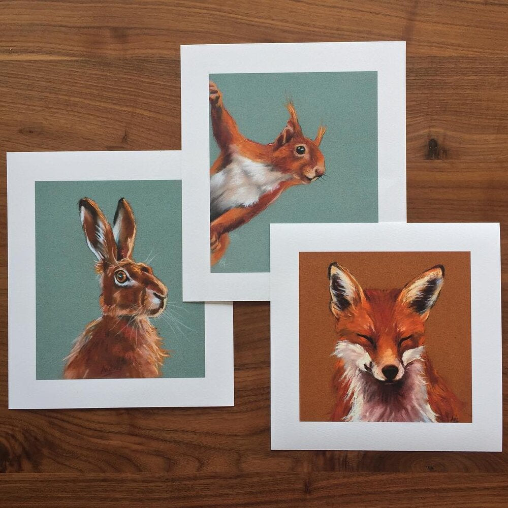 Wide Eyed Wonder - Hand Embellished Hare Print *LAST ONE*