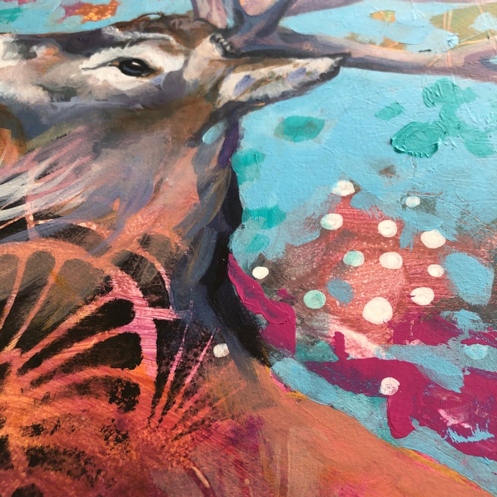 Euphoria - Original Red Stag Painting
