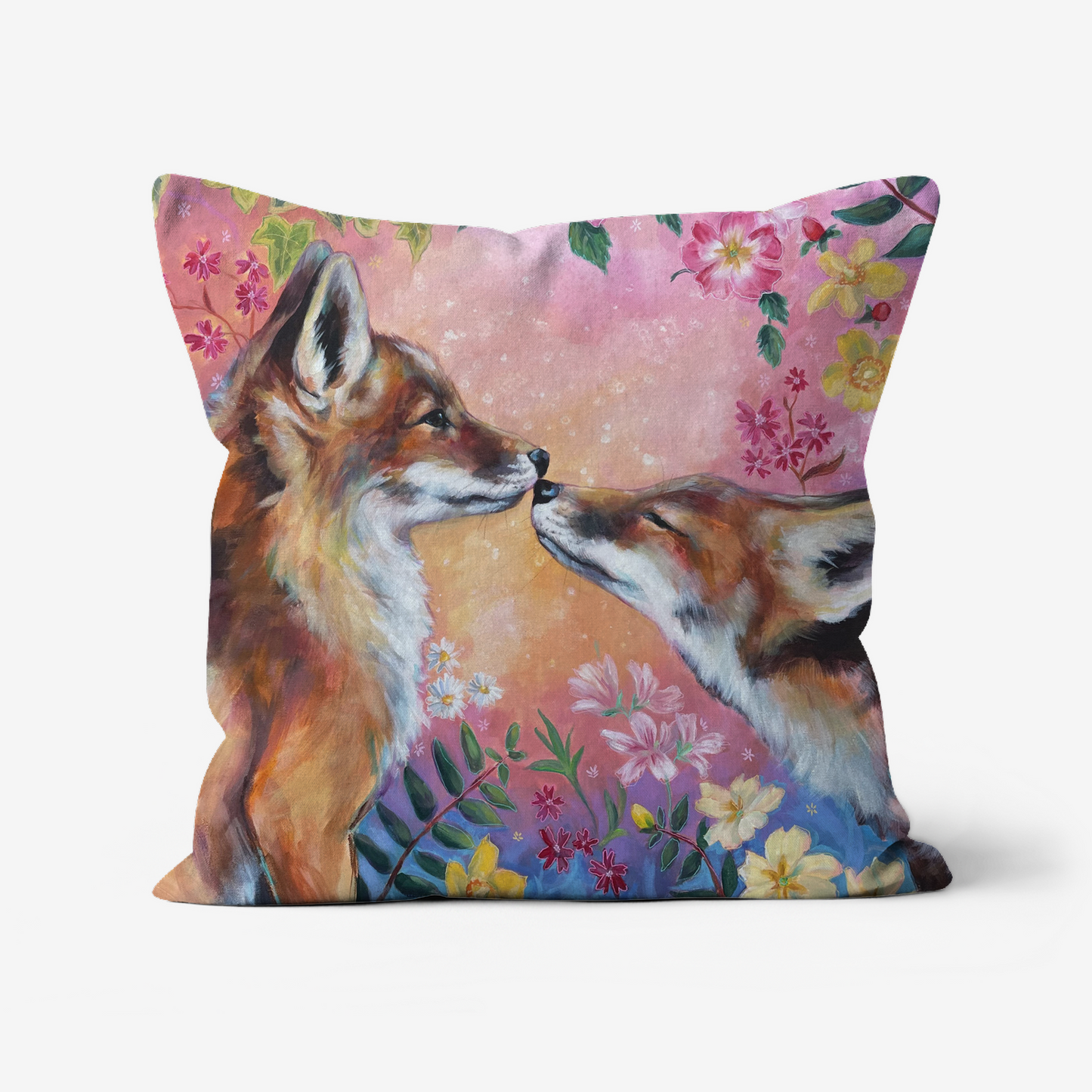 Sweethearts Fox Faux Suede Cushion