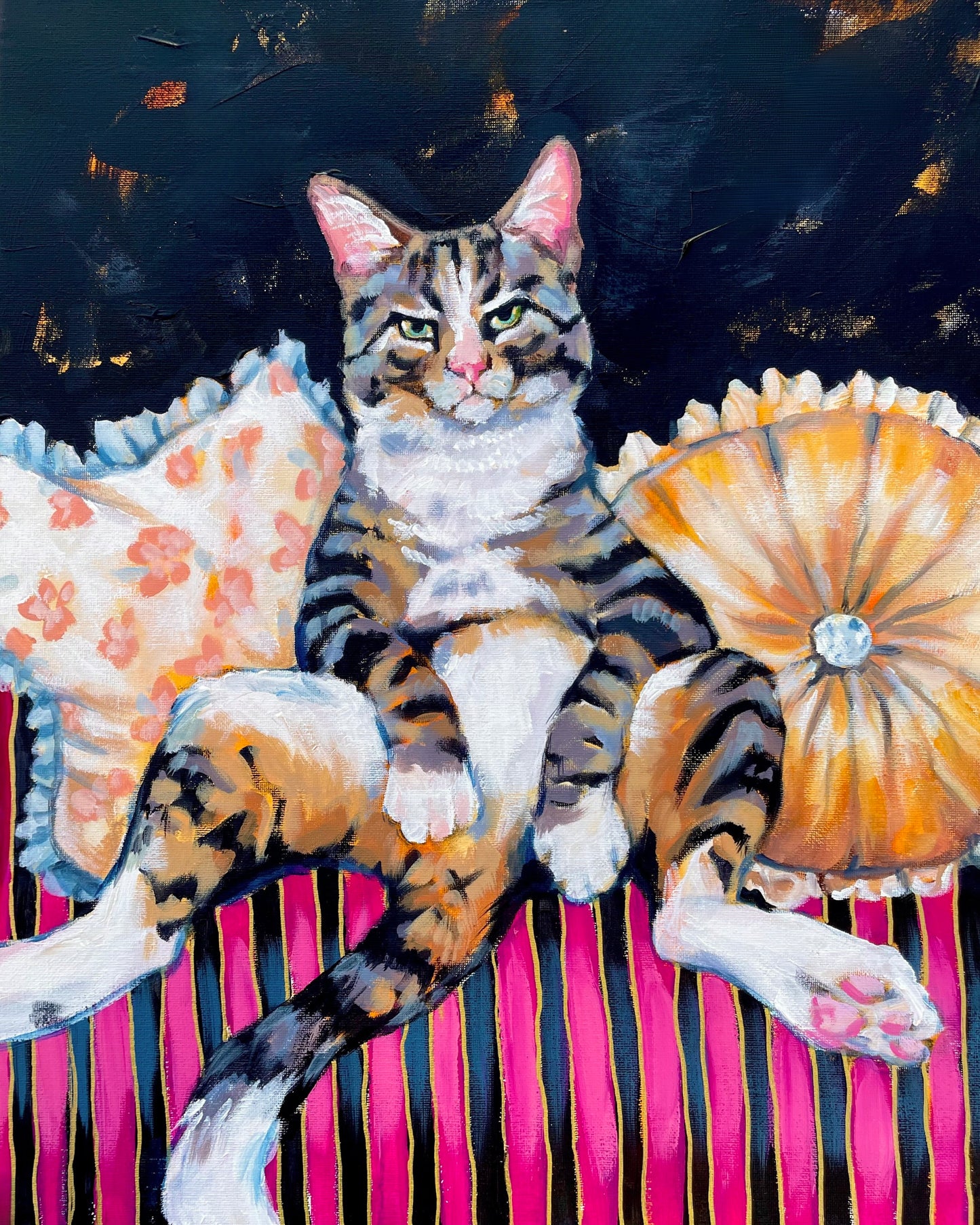 Just Vibing Cat - Original Painting