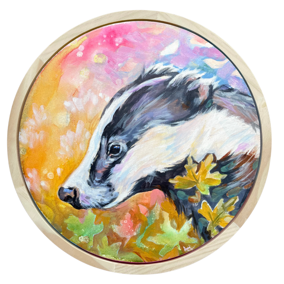 Maple - Original Framed Badger Painting