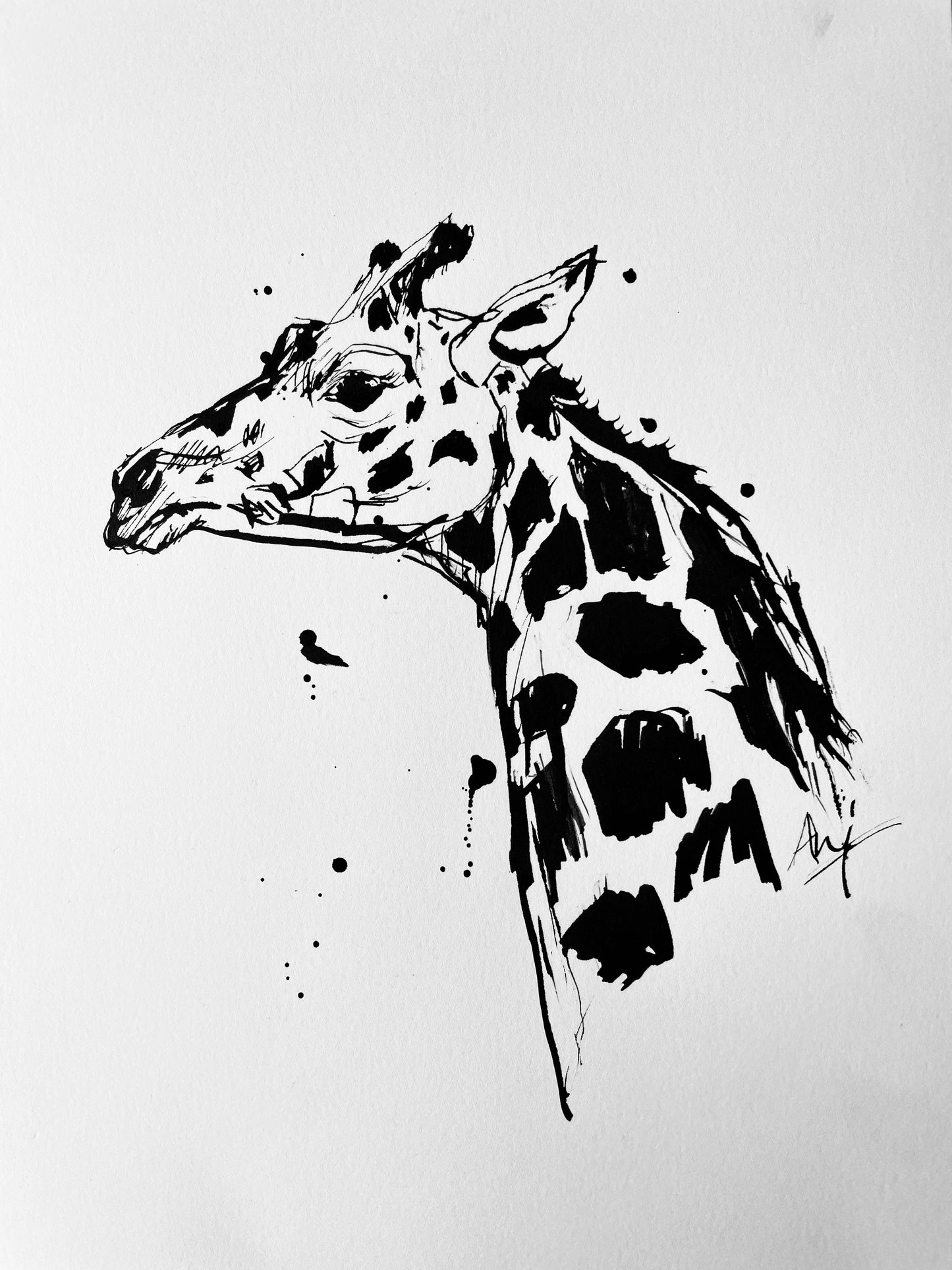 Charity Ink Sketch - Giraffe