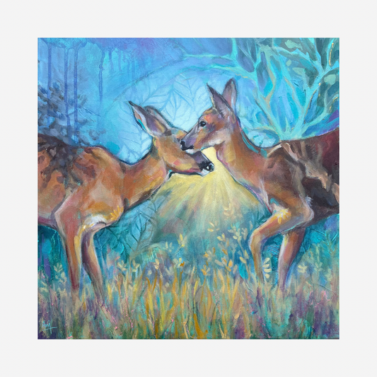 Renascence - Framed Original Deer Painting