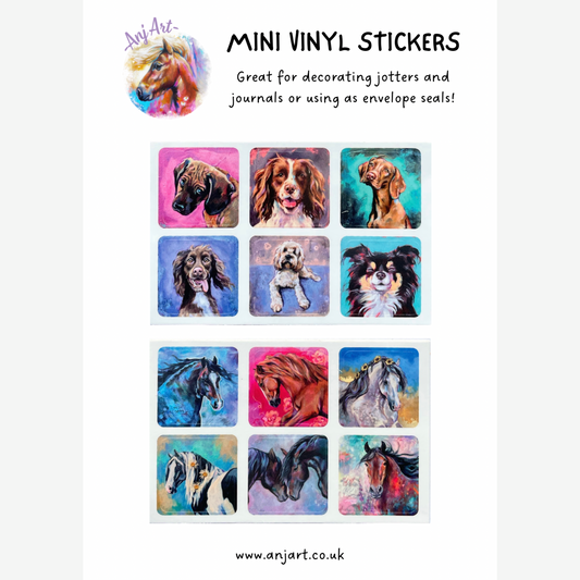 Mini Vinyl Stickers - Horses & Dogs