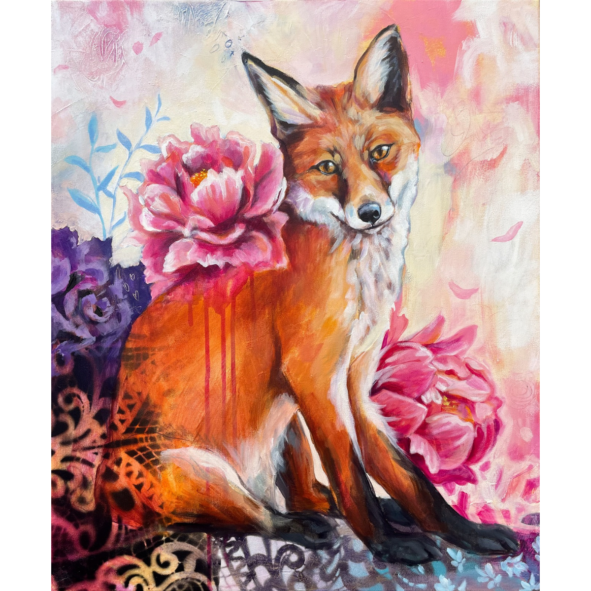 Bloom - Original Fox Painting