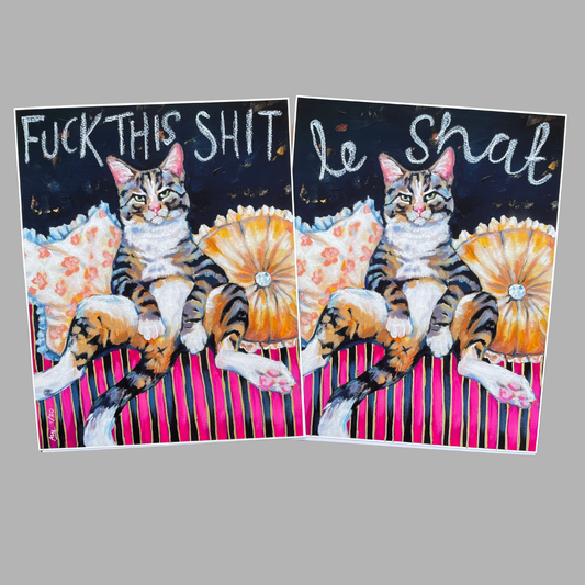Just Vibing Cat Limited Edition Hand Embellished Prints