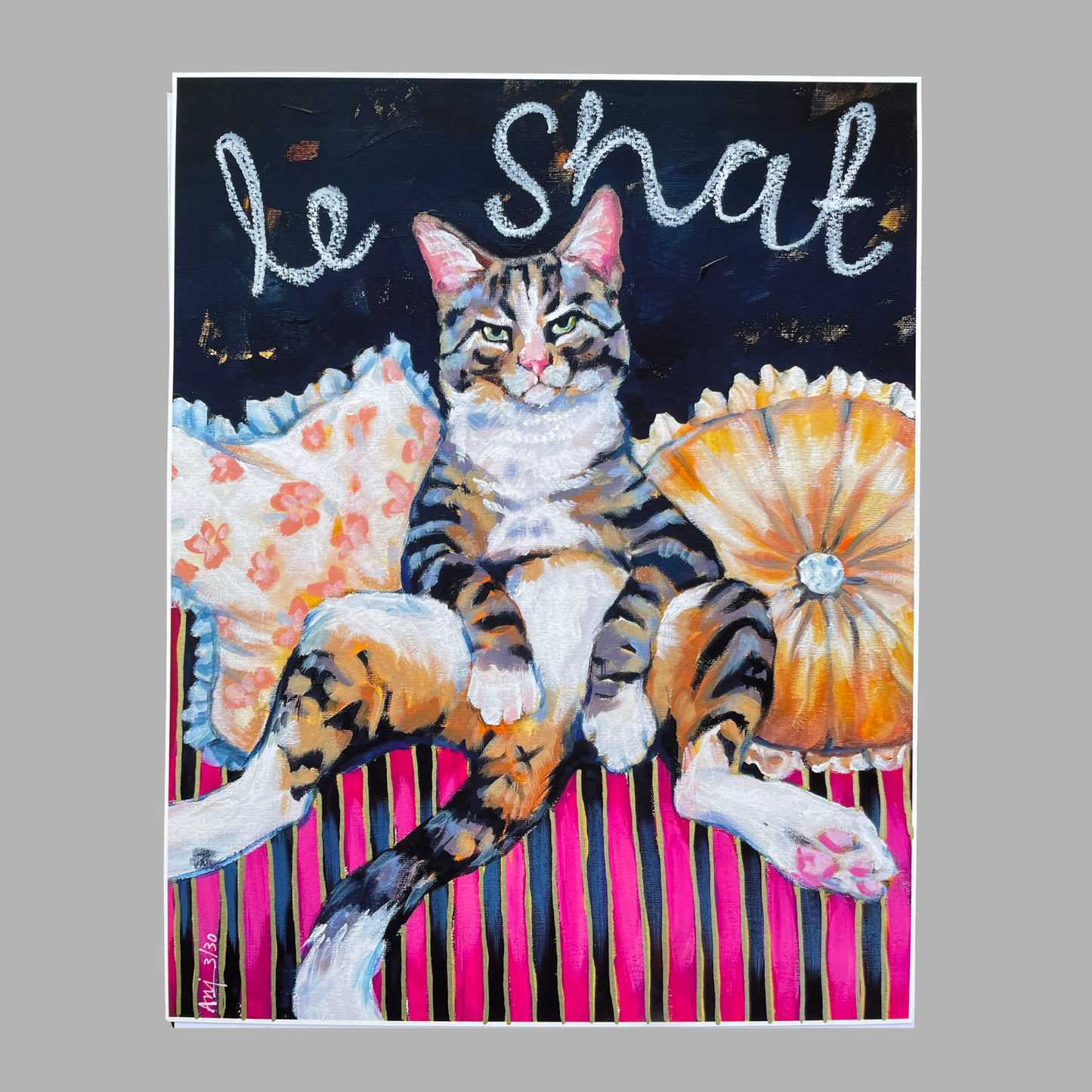 Just Vibing Cat Limited Edition Hand Embellished Prints