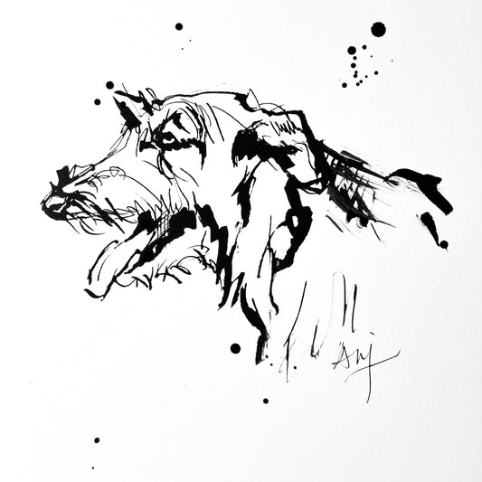 Charity Ink Sketch - Scottish Deer Hound