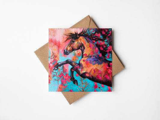 Vesta Rearing Horse - Greetings Card