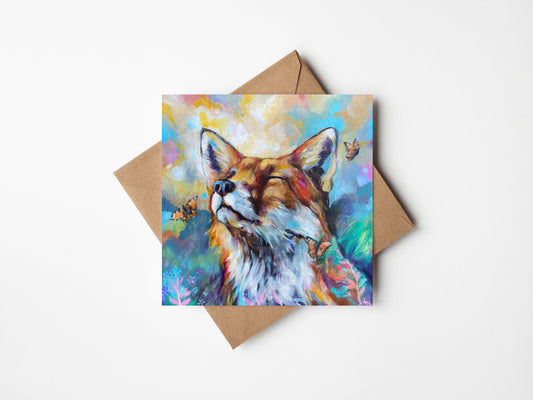 Enlightened Fox - Greetings Card