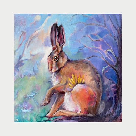 Repose - Framed Original Hare Painting