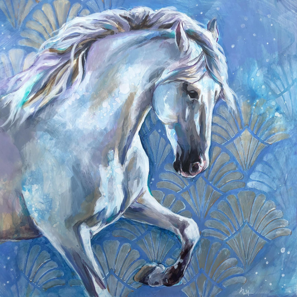 Poseidon - Framed Original Horse Painting
