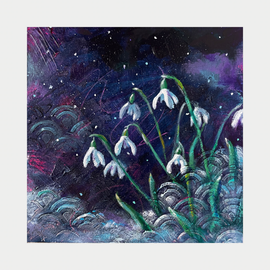 A Winter’s Night - Original Snowdrop Painting