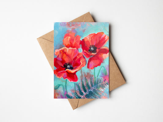 Poppies - Greetings Card