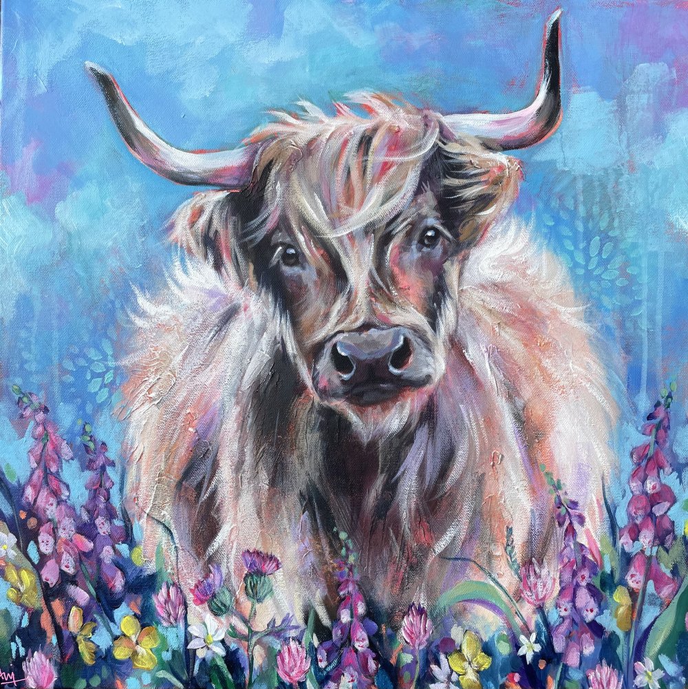 Floraidh  - Original Highland Cow Painting