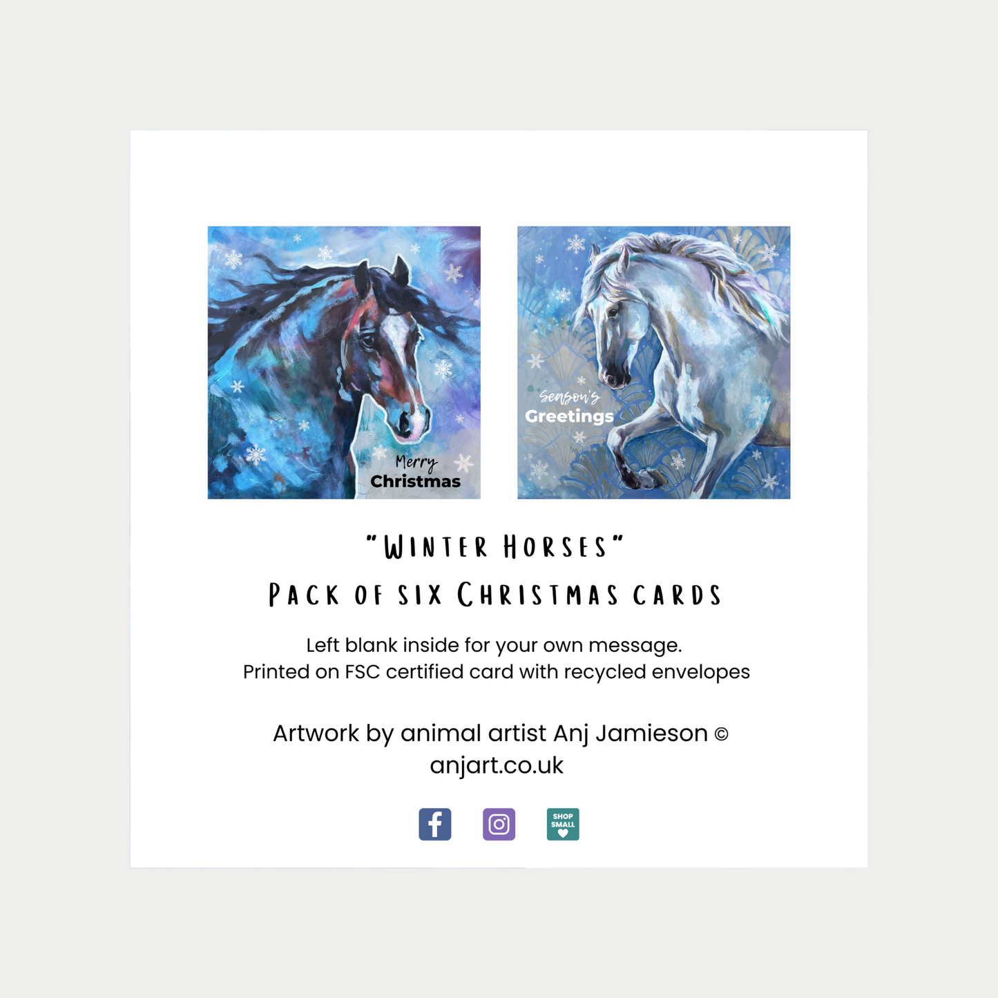 Winter Horses - Christmas Cards (Singles & Packs)