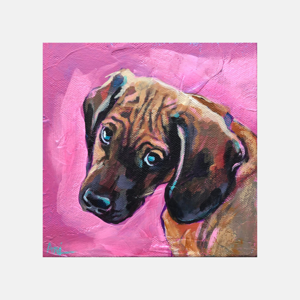 Puppy Dawg Eyes - Original Dog Painting