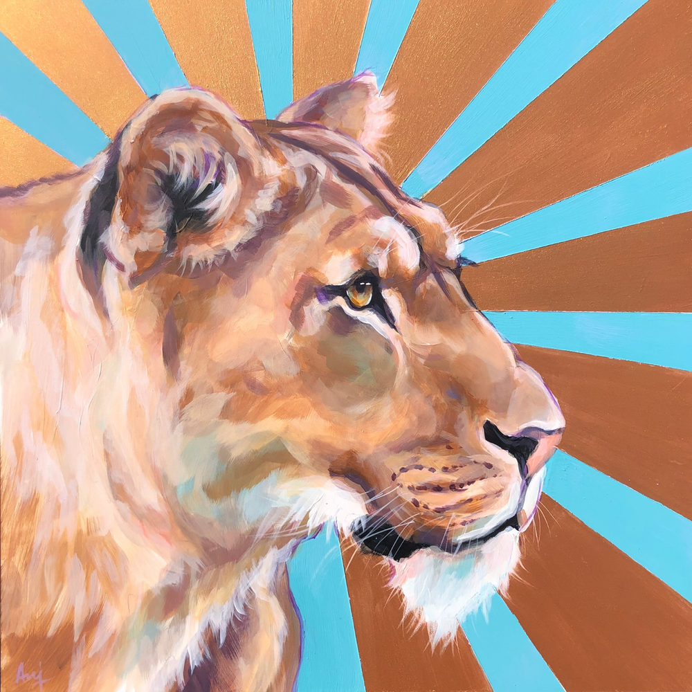 Sekhmet - Framed Original Lioness Painting