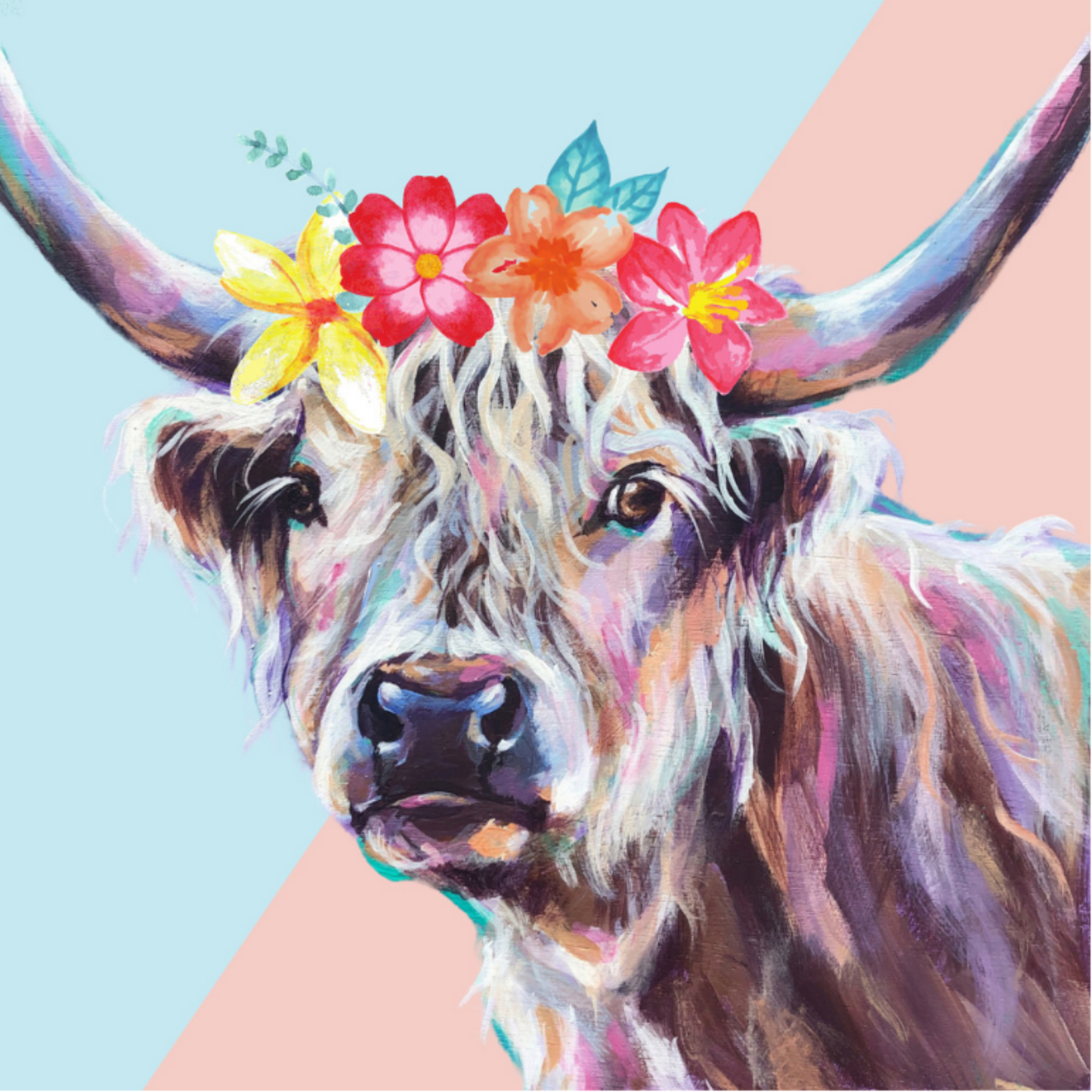 Frida - Highland Cow Print (Pastel)