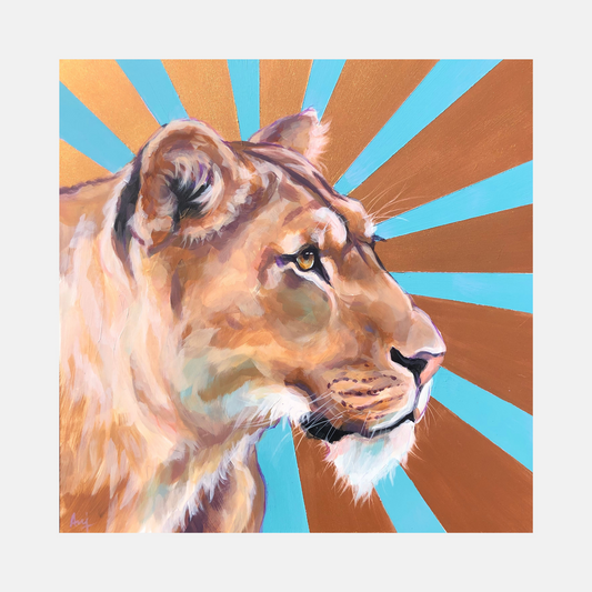 Sekhmet - Framed Original Lioness Painting