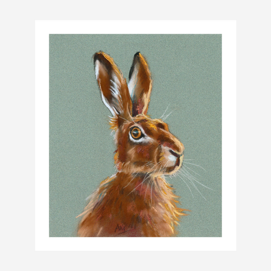 Wide Eyed Wonder - Hand Embellished Hare Print *LAST ONE*