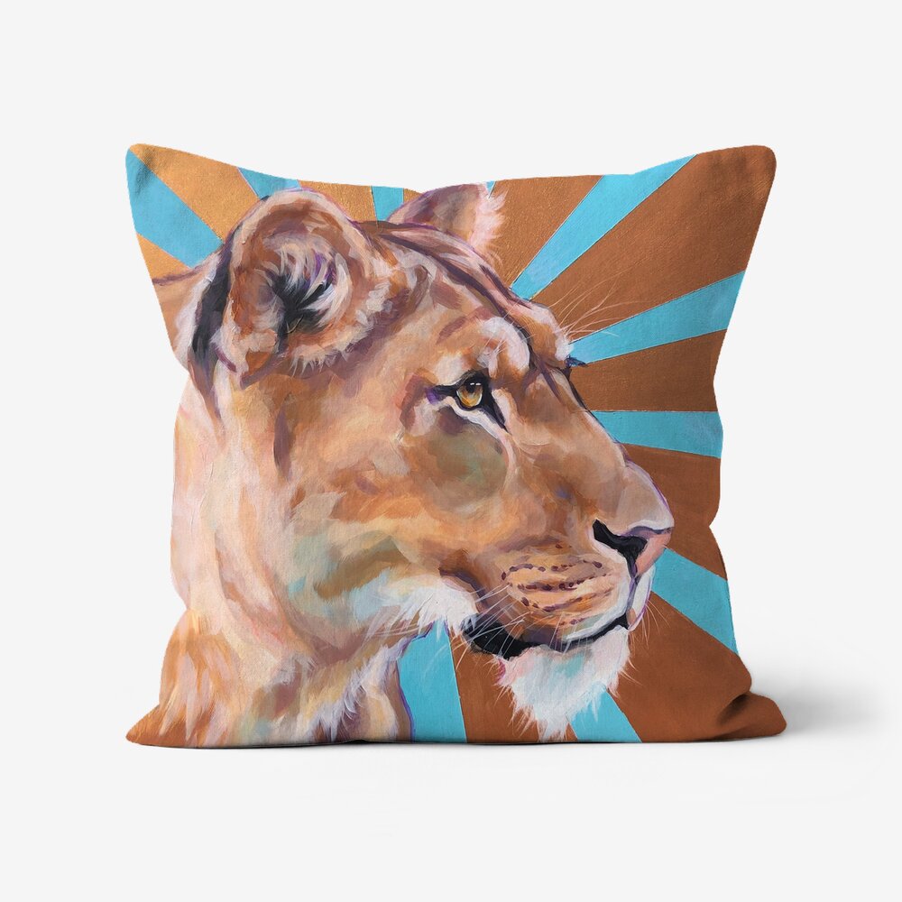Lioness Faux Suede Cushion