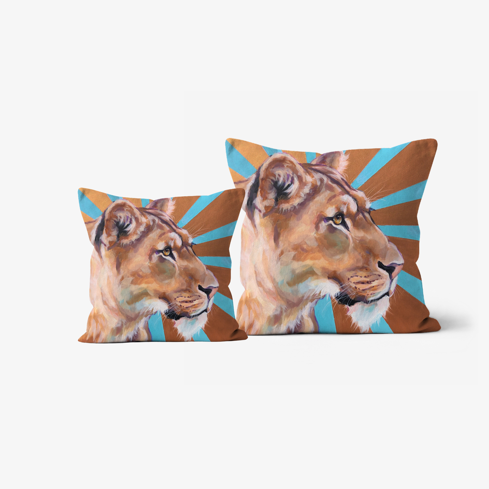 Lioness Faux Suede Cushion